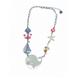 Collier Baleine grise - Bibop et Lula