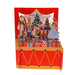 3D Pop Up Carte postale "Carrousel de Noël" - Bibop et Lula