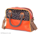 Sac bowling en cuir recyclé orange et pois - Bibop et Lula