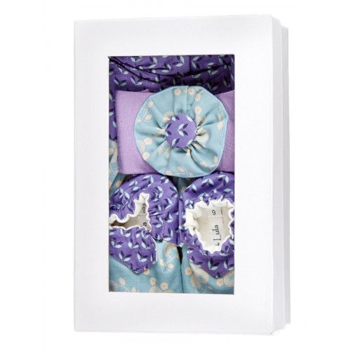 Coffret de naissance fille 0-6 mois bleu et violet - Bibop et Lula