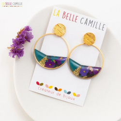 SOFIA boucles d'oreilles "Fleur violet" - Bibop et Lula