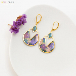 LOU boucles d'oreilles "Leaf -violet" - Bibop et Lula