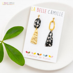 GAIA boucles d'oreilles "Seventies noir" - Bibop et Lula