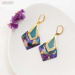 INES boucles d'oreilles "Fleur Violet" - Bibop et Lula