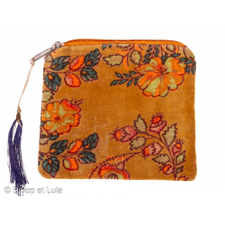 Petite pochette velours Calie camel - Bibop et Lula