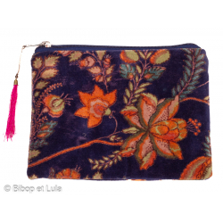 Pochette velours Calie marine - Bibop et Lula