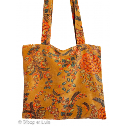 Sac cabas velours Calie camel - Bibop et Lula