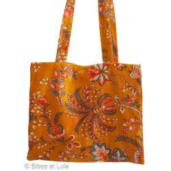 Sac cabas velours Srishti moutarde - Bibop et Lula