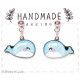 Boucles d'oreilles clous, Baleine bleue - Bibop et Lula