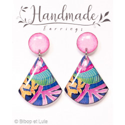 Boucles d'oreilles clous pendantes , Miami - Bibop et Lula