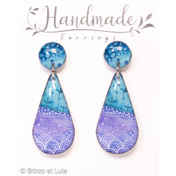 Boucles d'oreilles clous pendantes , Sydney - Bibop et Lula