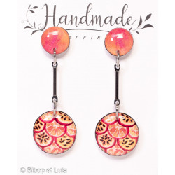 Boucles d'oreilles clous pendantes , Bilbao - Bibop et Lula