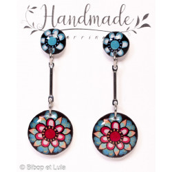 Boucles d'oreilles clous pendantes , Valencia - Bibop et Lula