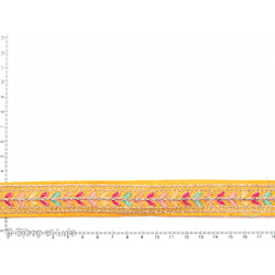 Galon indien brodé velimalai jaune - Bibop et Lula