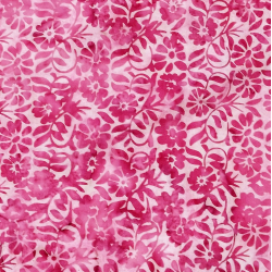 Coton Batik fleurs framboise - Bibop et Lula