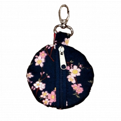 Porte-clé porte-monnaie rond Kitami rose - Bibop et Lula