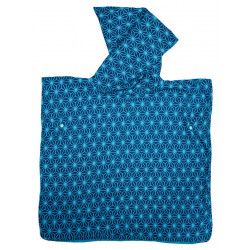 Poncho De Bain De Plage A Capuche Enfant Bleu Nuit