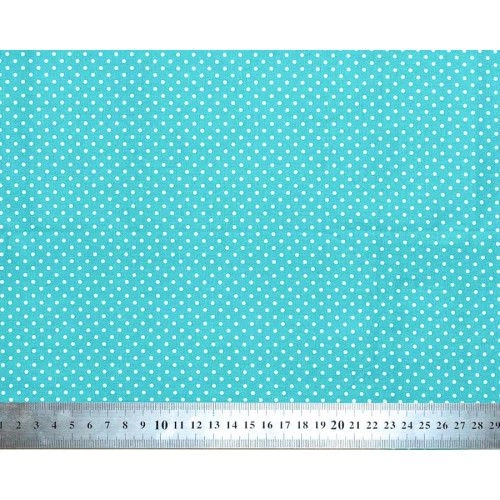 Tissu coton Petits Pois Turquoise - Bibop et Lula