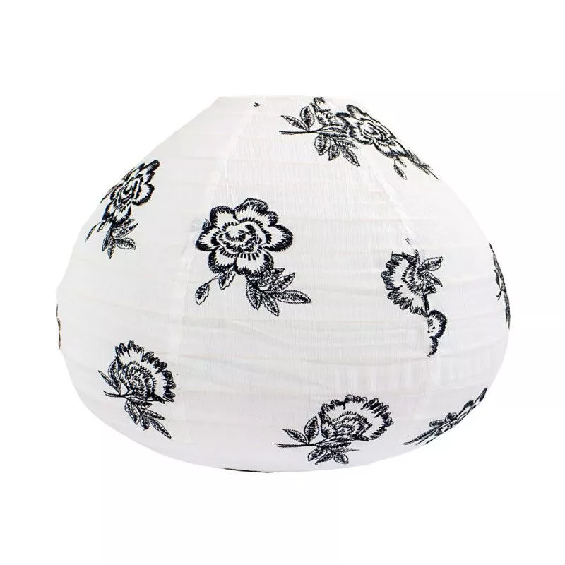 Lampion tissu boule japonaise goutte Black roses - Bibop et Lula