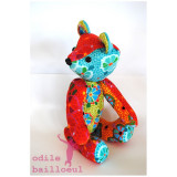 Kit ours articulé à coudre motifs multicolores - Bibop et Lula