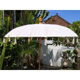 Parasol balinais écru coton diamètre 190cm. Livraison offerte - Bibop et Lula