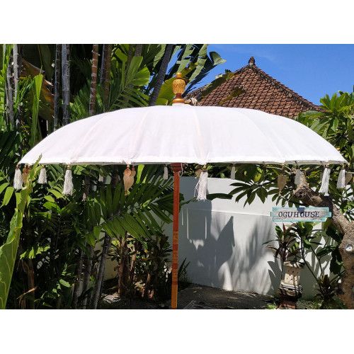 Parasol balinais écru coton diamètre 190cm. - Bibop et Lula