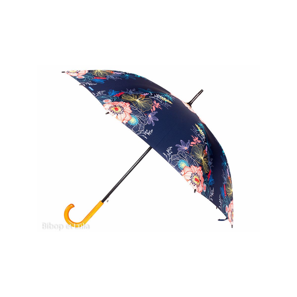 Parapluie canne imprimé feuillage