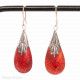 Boucles d'oreilles Gouttes corail rouge - Bibop et Lula