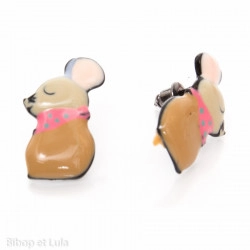 Boucles d'oreilles clous Souris - Bibop et Lula